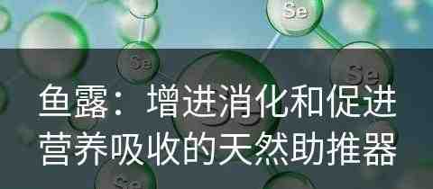 鱼露：增进消化和促进营养吸收的天然助推器